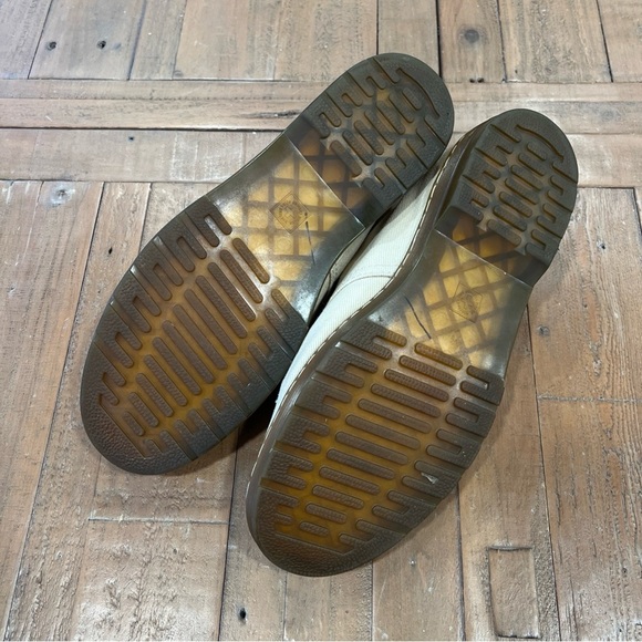 Dr martens delay twill canvas Oxford 3 eye lace up beige men shoes - Picture 12 of 12